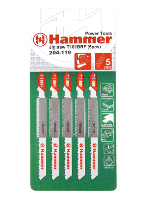 Пилки для лобзика HAMMER JG WD T101BRF (5шт.)