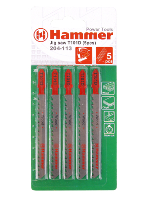 Пилки для лобзика HAMMER JG WD T101D (5шт.)