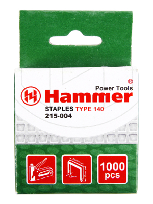 Скобы для степлера HAMMER 215-004 10мм, тип 140, 1000шт