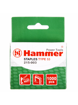 Скобы для степлера HAMMER 215-003 14мм, тип 53, 1000 шт.