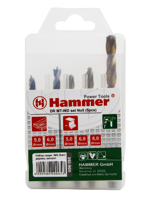 Набор сверл HAMMER No5 5шт. 5-8мм