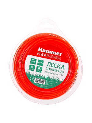 Леска для триммеров HAMMER 216-110 круглая 2мм*75м