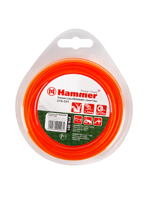 Леска для триммеров HAMMER TL HEXAGON 1.3mm X 15m