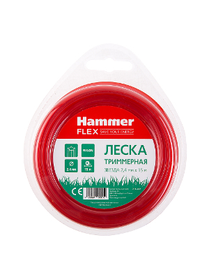 Леска для триммеров HAMMER TL STAR 2.4mm X 15m