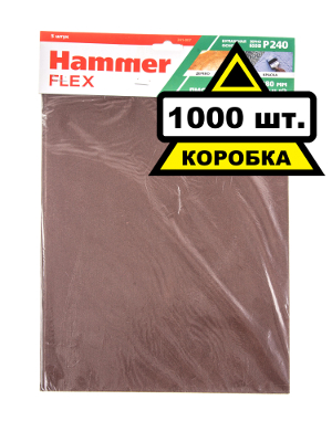 Лист шлифовальный HAMMER 230x280мм P240 бумажная основа